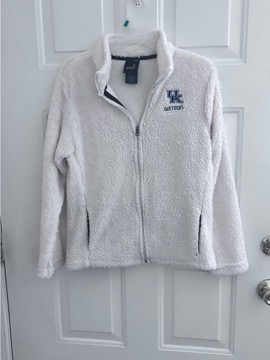 Gen2 Jackets & Blazers - White Sherpa Varsity Jacket with University of Kentucky Logo